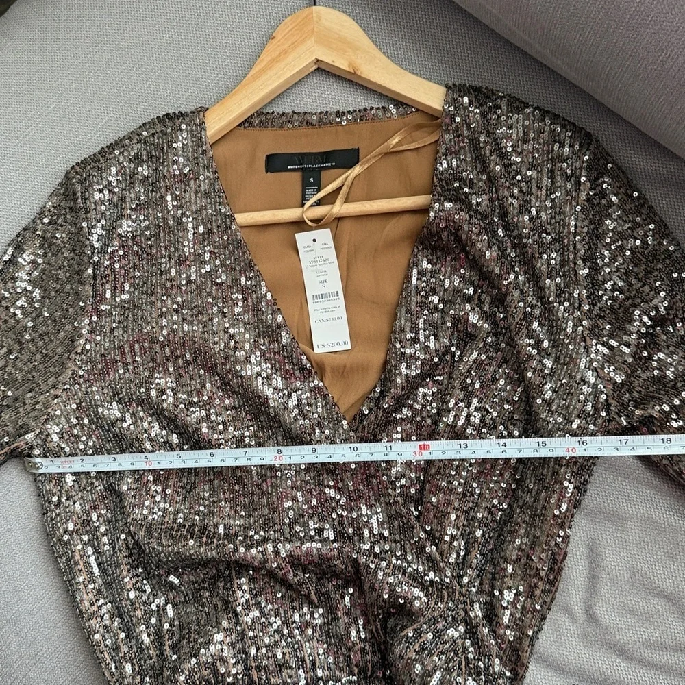 White House Black Market Sequin Long Sleeve Dress Size S - Picture 7 of 8